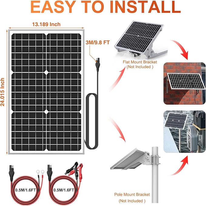 SUNER POWER 24V 30W Solar Battery Charger Maintainer, Built-in Ultra Smart MPPT - Image 7