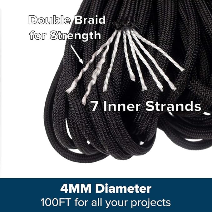 Paracord Planet Genuine Type III 550lb Paracord – Nylon Cord in Solid, and - Image 2