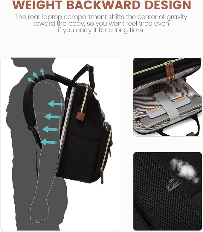LOVEVOOK Laptop Backpack for Women, 17.3'' Waterproof Nurse Bag Teacher Work - Image 5