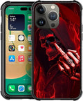 for iPhone 14 Pro Max Case, Gestures Funny Skull Pattern Graphic Design Girl by FKBRCL4U