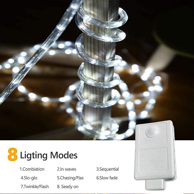 150ft LED Rope Lights Outdoor, 1080 LED Connectable and Flexible Tube Lights - Image 3