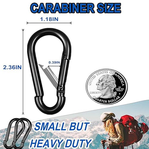 60PCS M6 Heavy Duty Carabiner Clip, 2.36Inch Snap Hook Quick Link Small - Image 2