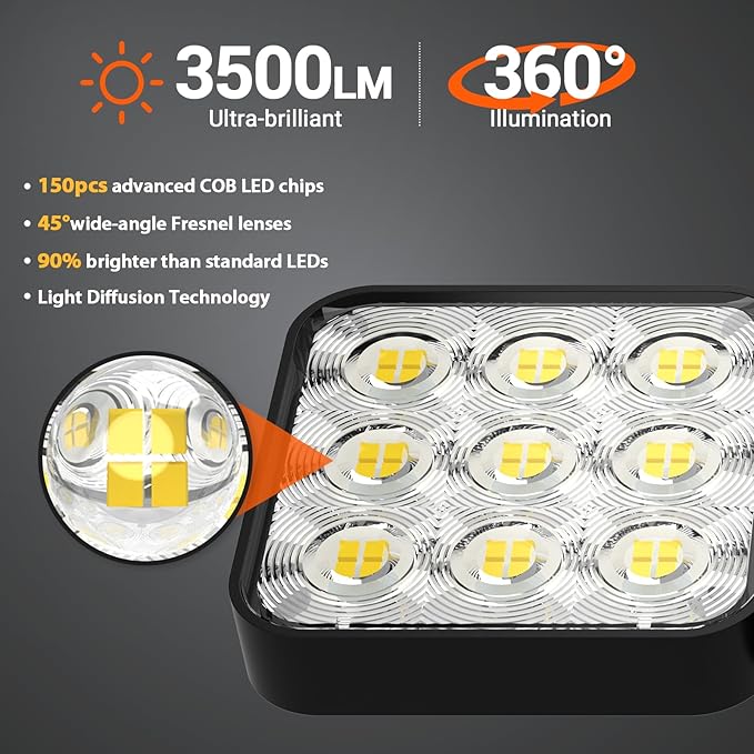 WdtPro Solar Lights Outdoor Flood Light, 3500LM Bright Motion Sensor Outdoor - Image 2