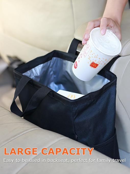 Ginsco New Leak-Proof Travel Car Trash Bag, 3.5 Gallons Large Capacity Hanging - Image 3