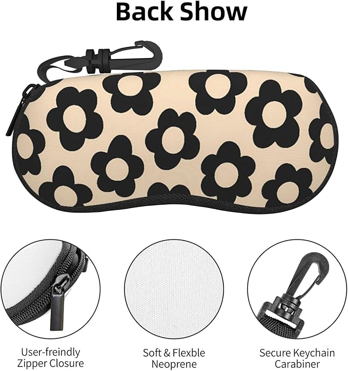 Watercolor Orca Whale Glasses Case Neoprene Portable Zipper Eyeglass Bag - Image 4