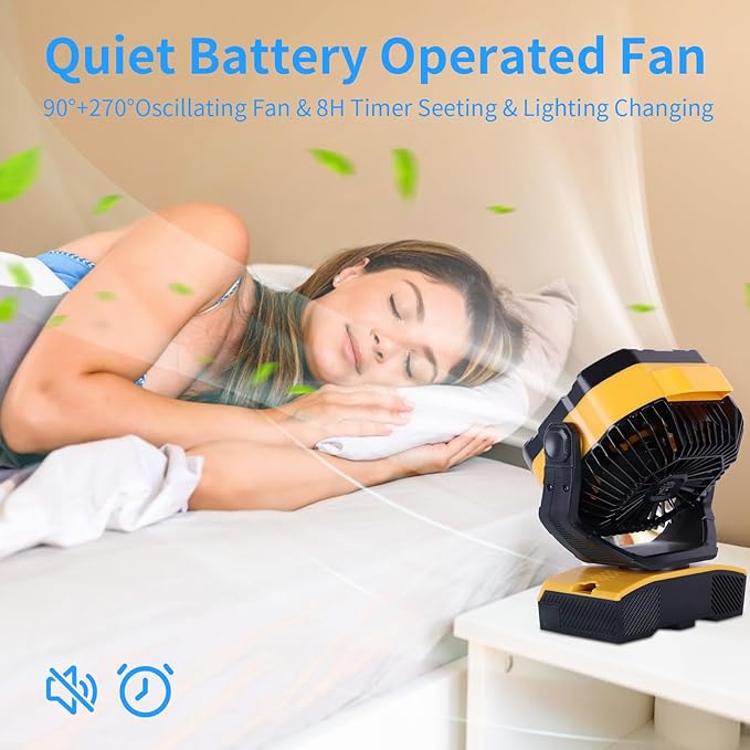 WESTTREE Camping Fan 20000mAh Rechargeable Battery Operated fan Outdoor Tent Fan - Image 6
