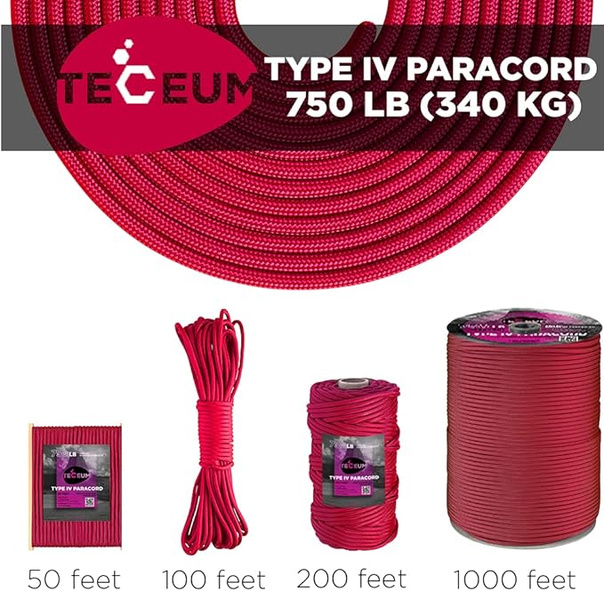 TECEUM 5/32" Paracord Rope 1000 – 1000ft / 200ft / 100ft / 50ft – Tactical - Image 9