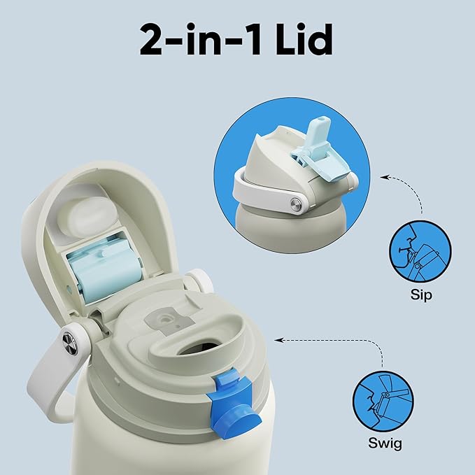 Insulated Water Bottle with Straw - Image 3
