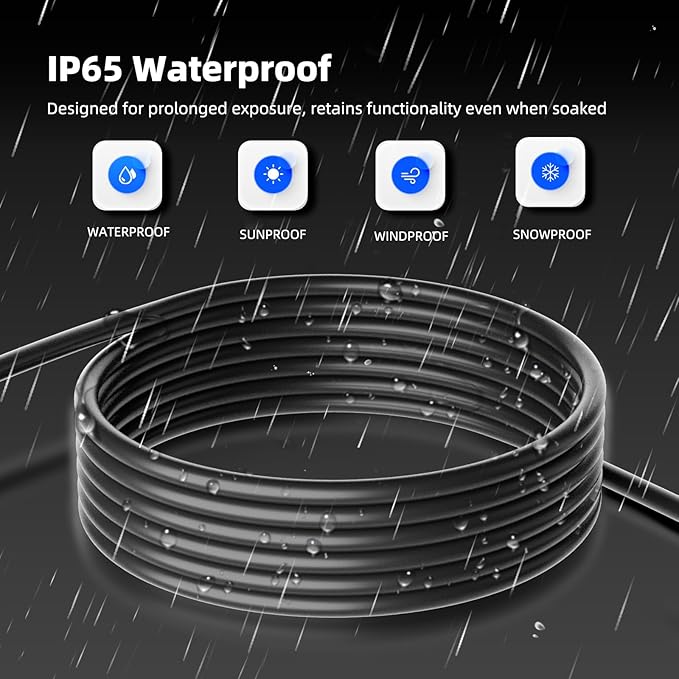 150 FT Outdoor Extension Cord Waterproof, 3-Prong Power Cord, 16 AWG SJTW - Image 4