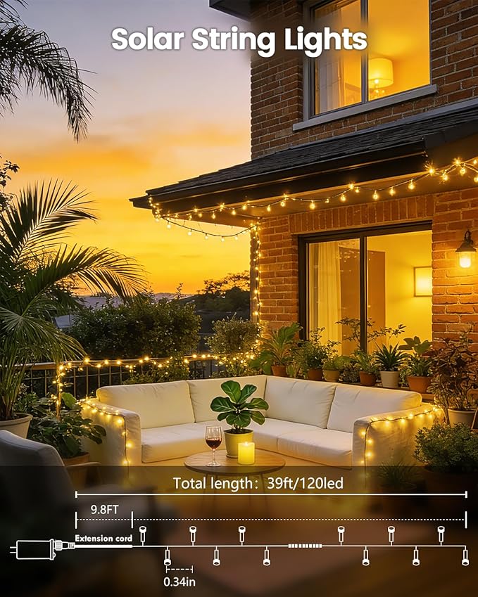OZS 4 Pack 320LED Solar String Lights - Image 5