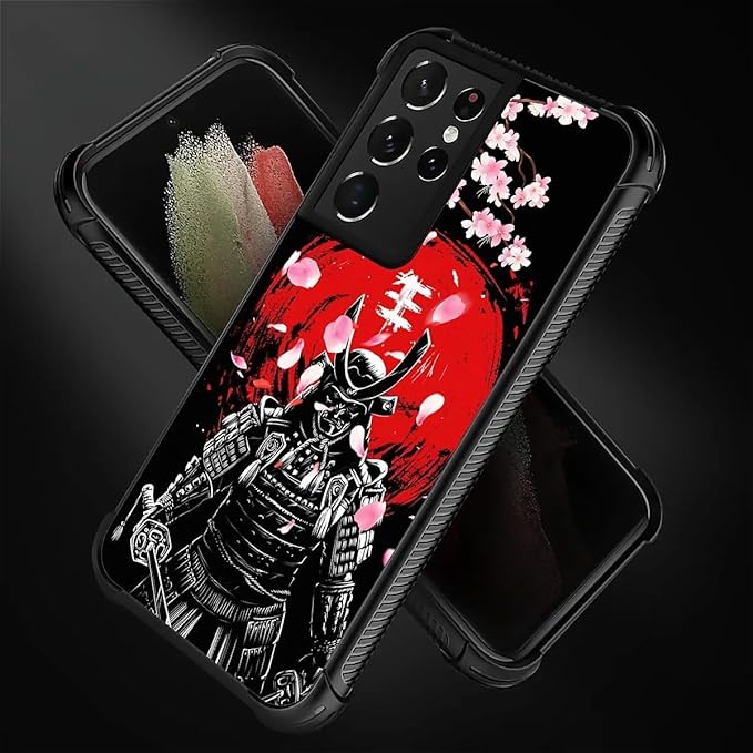 for Samsung Galaxy S21 Ultra Case, Sakura Japanese Samurai Pattern Graphic - Image 3