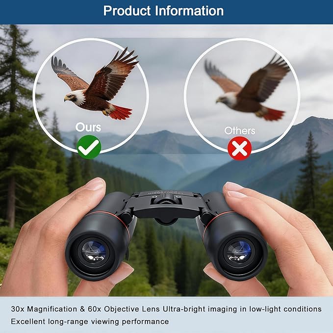 30x60 Mini Compact Binoculars for Adults Kids, HD Portable Waterproof Pocket - Image 4