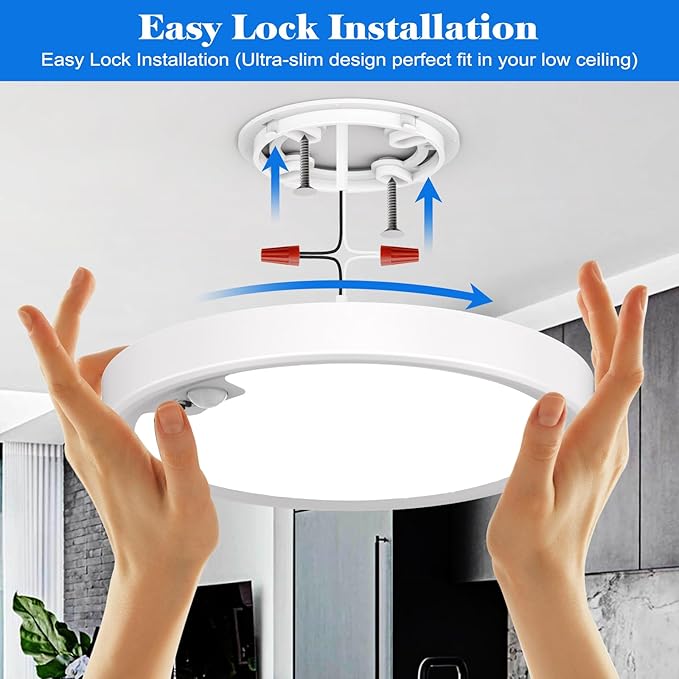 Motion Sensor Ceiling Light Wired, LED Flush Mount Ceiling Light Fixture - Image 7