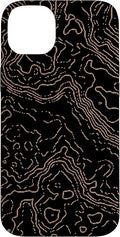 Topography Black & Brown Abstract Pattern Topographic Map Case by Unknown