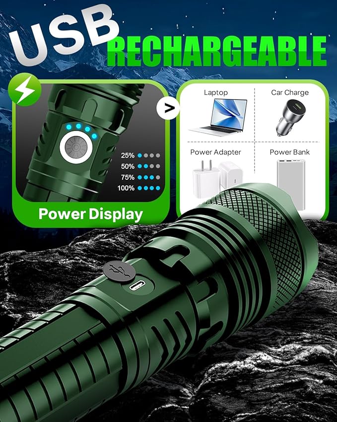 Victoper Green LED Flashlights, High Powered High Lumens Super Bright Tactical - Image 7