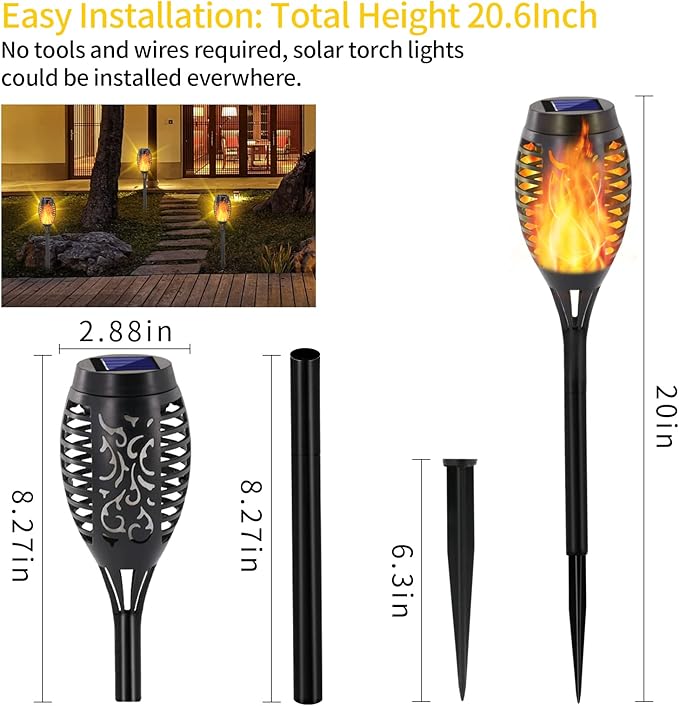 EOYIZW 12 Pack Solar Torch Light - Image 3