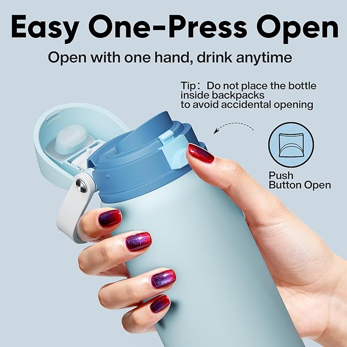 Insulated Water Bottle with Straw - Image 5