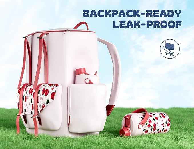 12 oz Kids Water Bottle for Girls: Leakproof, Durable Straw Spout Lid, 24H Cold - Image 5