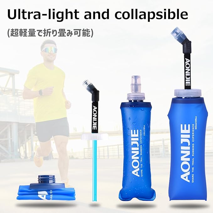 Azarxis TPU Soft Flask Collapsible Water Bottles BPA-Free 250ml 350ml 500ml - Image 6