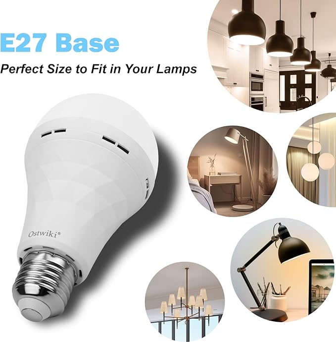 Ostwiki 2 Pack Rechargeable Light Bulb, Emergency Light Bulbs - Image 5