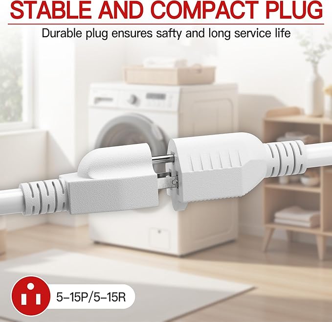 16/3 Short Extension Cord 3 FT 2 Pack, Indoor 3 Prong Power Cable, Suitable - Image 5