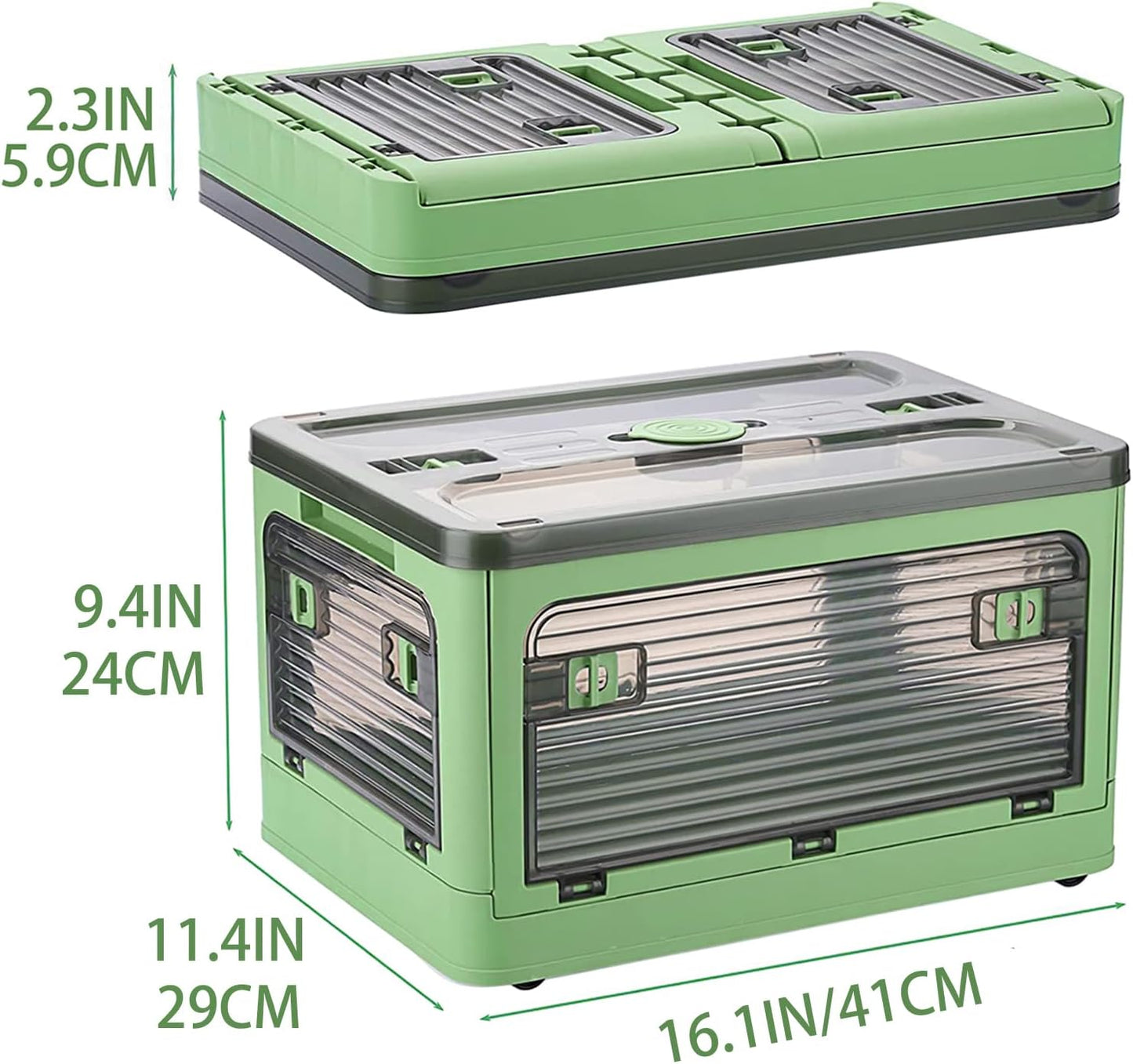 Plastic Trunk Organizer,Closet Organizers and Storage,7 Gal Collapsible Storage Bins,Dorm Room Essentials,2 Pack Dorm Storage Bins with Lids and Doors,Stackable Closet Organizer