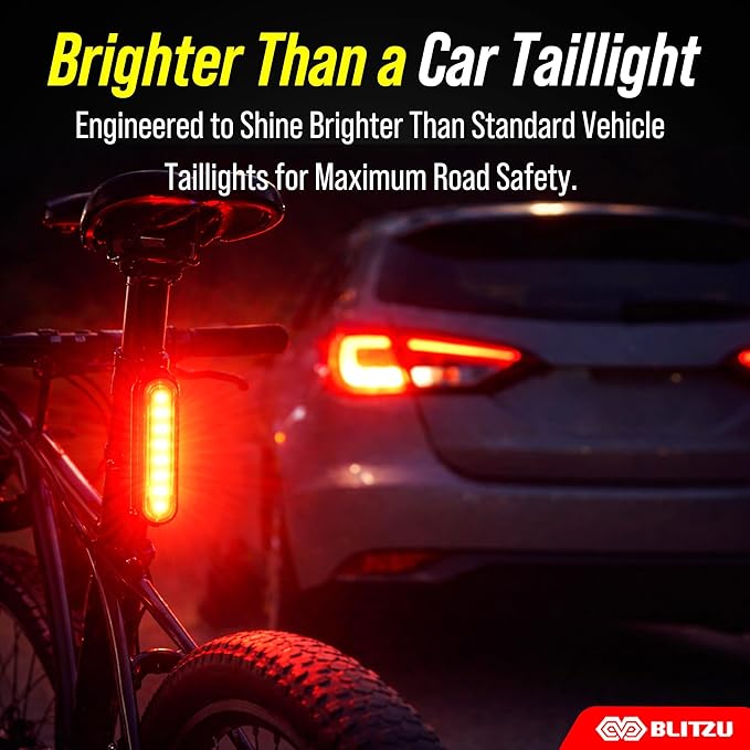 BLITZU USB-C Rechargeable Bike Tail Light 2 Pack, Bright Bicycle Rear Cycling - Image 4