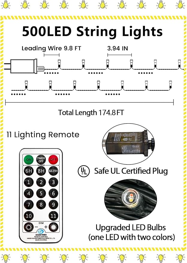 500 LED 165 FT Color Changing Christmas Lights - Image 7