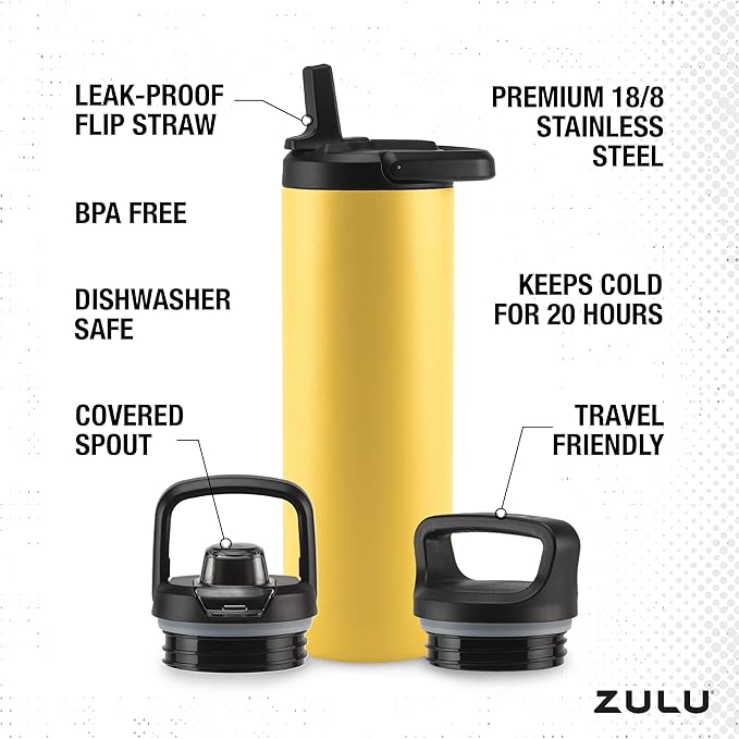 ZULU Base 24oz Stainless Steel Water Bottle - Image 4