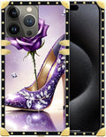 Compatible with iPhone 16 Pro Max Case, High Heeled Purple Diamond Rose Luxury by Unknown
