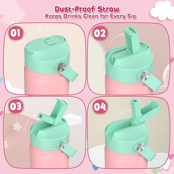 18oz Kids Water Bottle, Insulated Water Bottles - Image 4