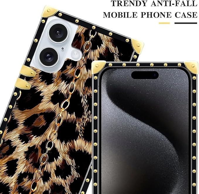Compatible with iPhone 16 Case, Seamless Gold Chain Leopard Luxury Golden - Image 4
