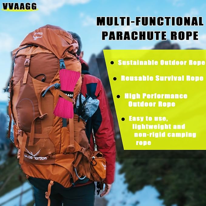 VVAAGG 1000 Paracord Rope, 50ft 12 Strand Parachute Cord - Image 5