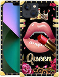 Compatible with iPhone 13 Case, Glitter Red Rose Queen Leopard Lipstick Luxury by Unknown