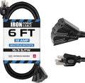 Iron Forge Cable 6 Ft Black Extension Cord by IronForgeCable