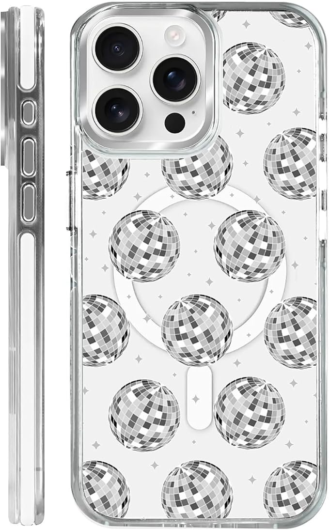 Case for iPhone 13 Pro, Disco Ball Grayish White Phone Case Design，for Women by Toulas