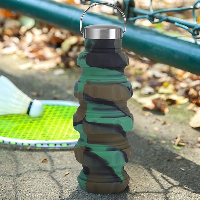 500ml Collapsible Water Bottles Silicone Motivational Bottle - Image 6