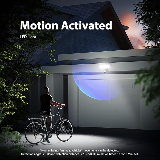Onforu 2 Pack 100W 11000LM LED Motion Sensor Outdoor Lights, Dusk to Dawn Flood - Image 5