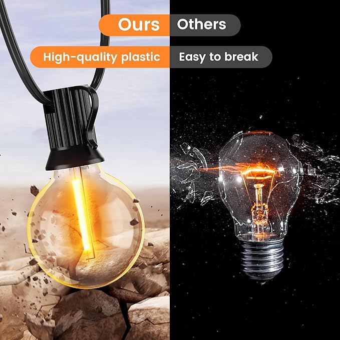 OHLUX 30FT Solar String Lights Outdoor, Waterproof Solar Patio Lights - Image 4