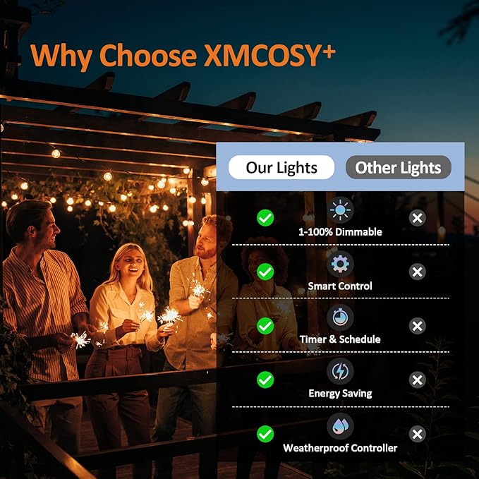 XMCOSY+ Patio Lights, Smart 50Ft Outdoor String Lights - Image 8