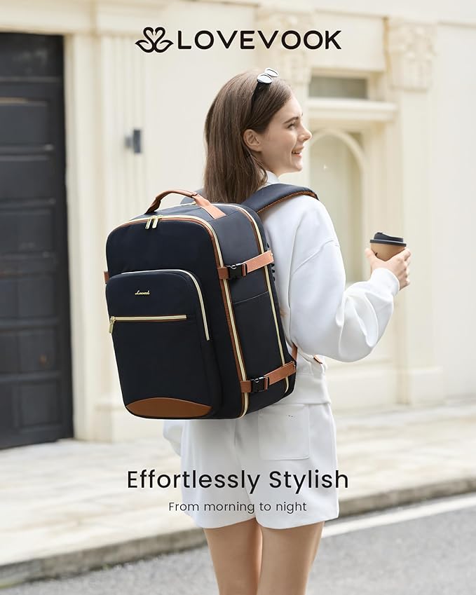 LOVEVOOK 56L Travel Backpack for Women & Men, Airline Approved Carry On Luggage - Image 2
