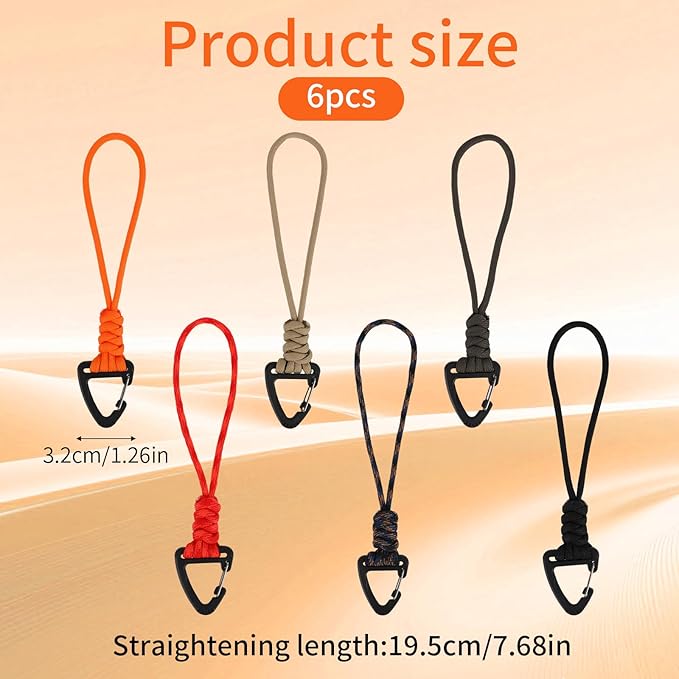 6pcs Paracord Keychain, Braided Rope Paracord Lanyard Key Chain - Image 2