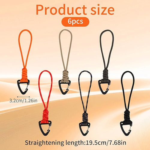 6pcs Paracord Keychain, Braided Rope Paracord Lanyard Key Chain - Image 2