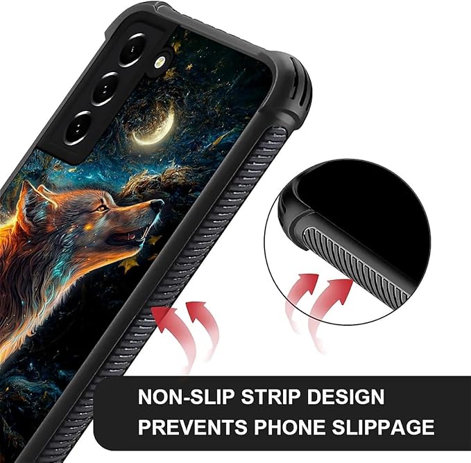 for Samsung Galaxy S22 Plus Case, Star Cave Hungry Wolf Pattern Graphic Design - Image 2