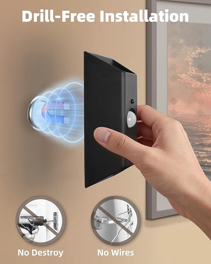 EZVALO Motion Sensor Wall Lights Indoor, 4000mAh Rechargeable Battery Operated - Image 8