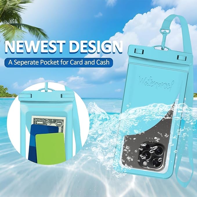 Waterproof Phone Case, with Inside Card Holder, Large Waterproof Pouch - Image 3