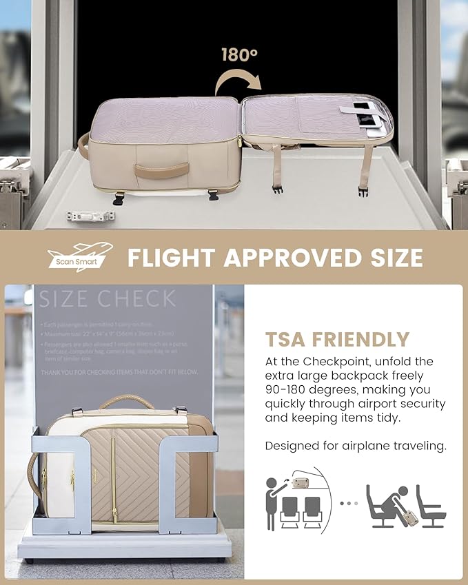 LOVEVOOK Large Travel Backpack for Women, TSA Carry on Backpack for Airplanes - Image 3