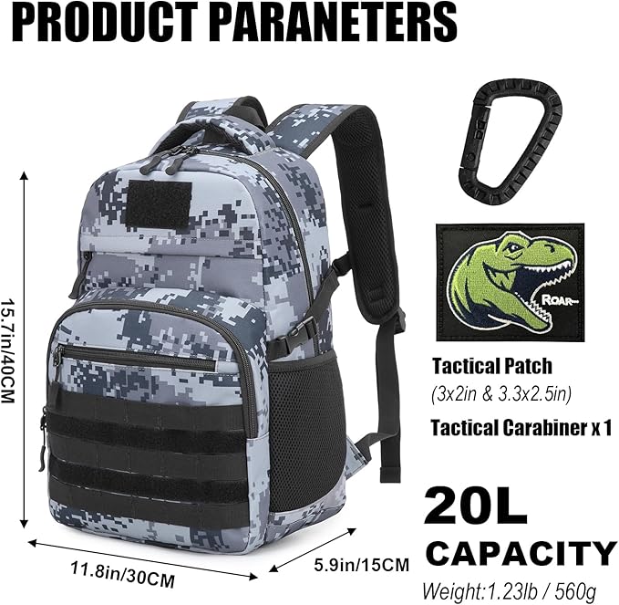 Kids Tactical Backpack Army Molle Bookbag Military Boys Backpack - Image 2