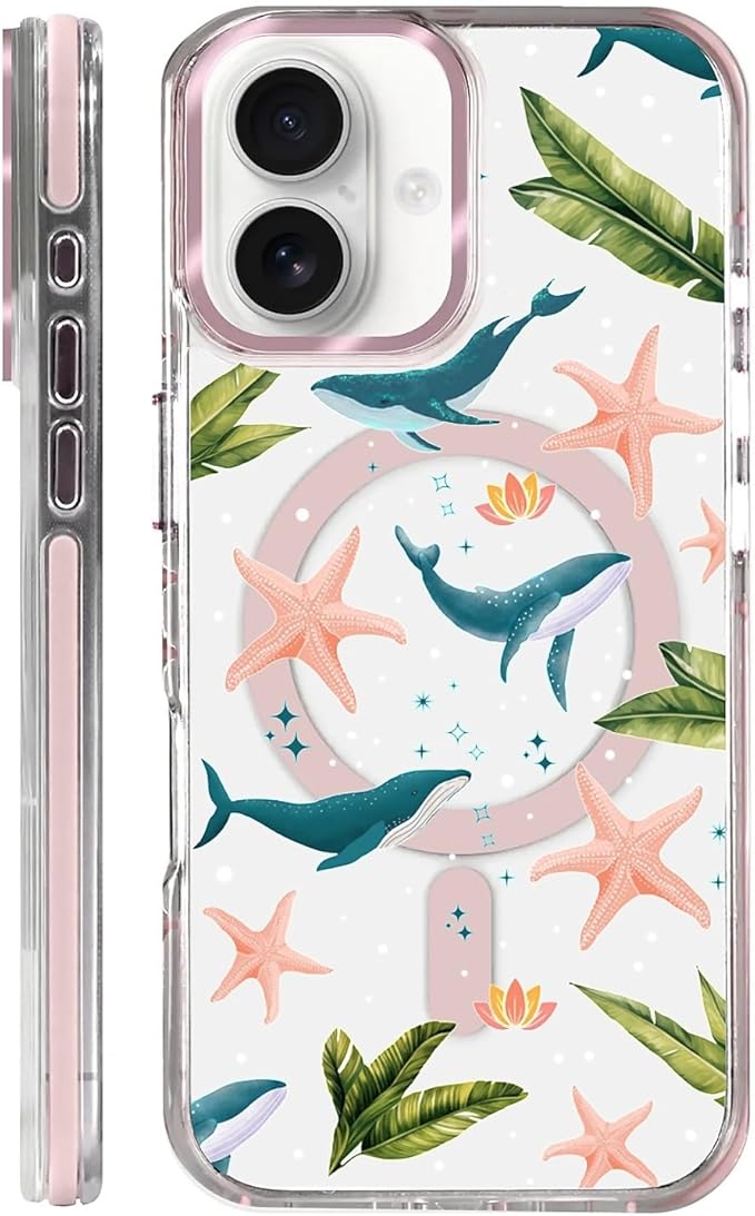Case for iPhone 16 Plus, Sealife Whale Ocean Wildlife Clear Phone Case by Toulas
