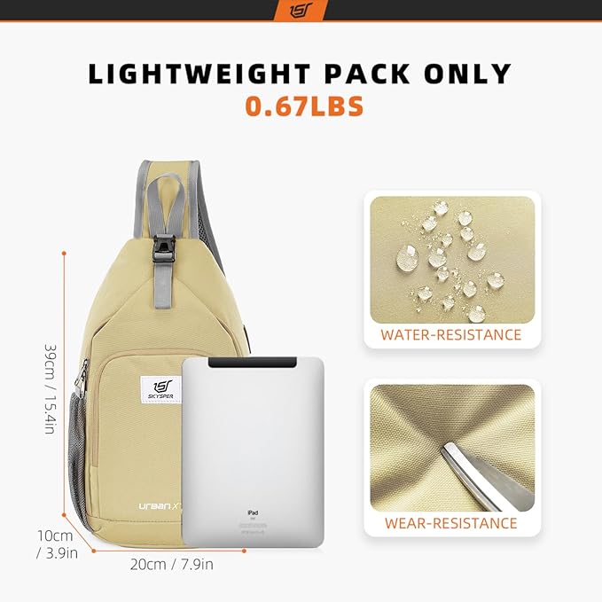 SKYSPER Sling Bag RFID Crossbody Sling Backpack Cross Body Shoulder Bag Travel - Image 5